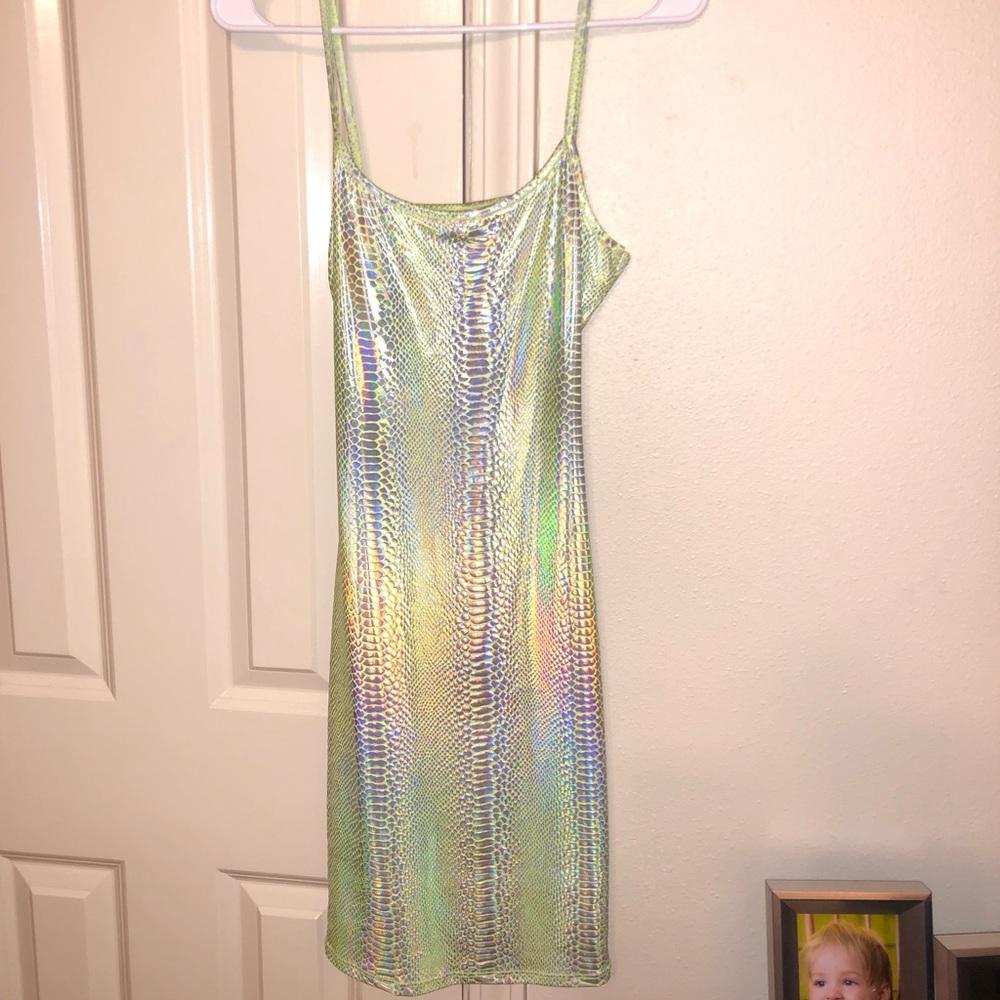 worn once green mini dress.